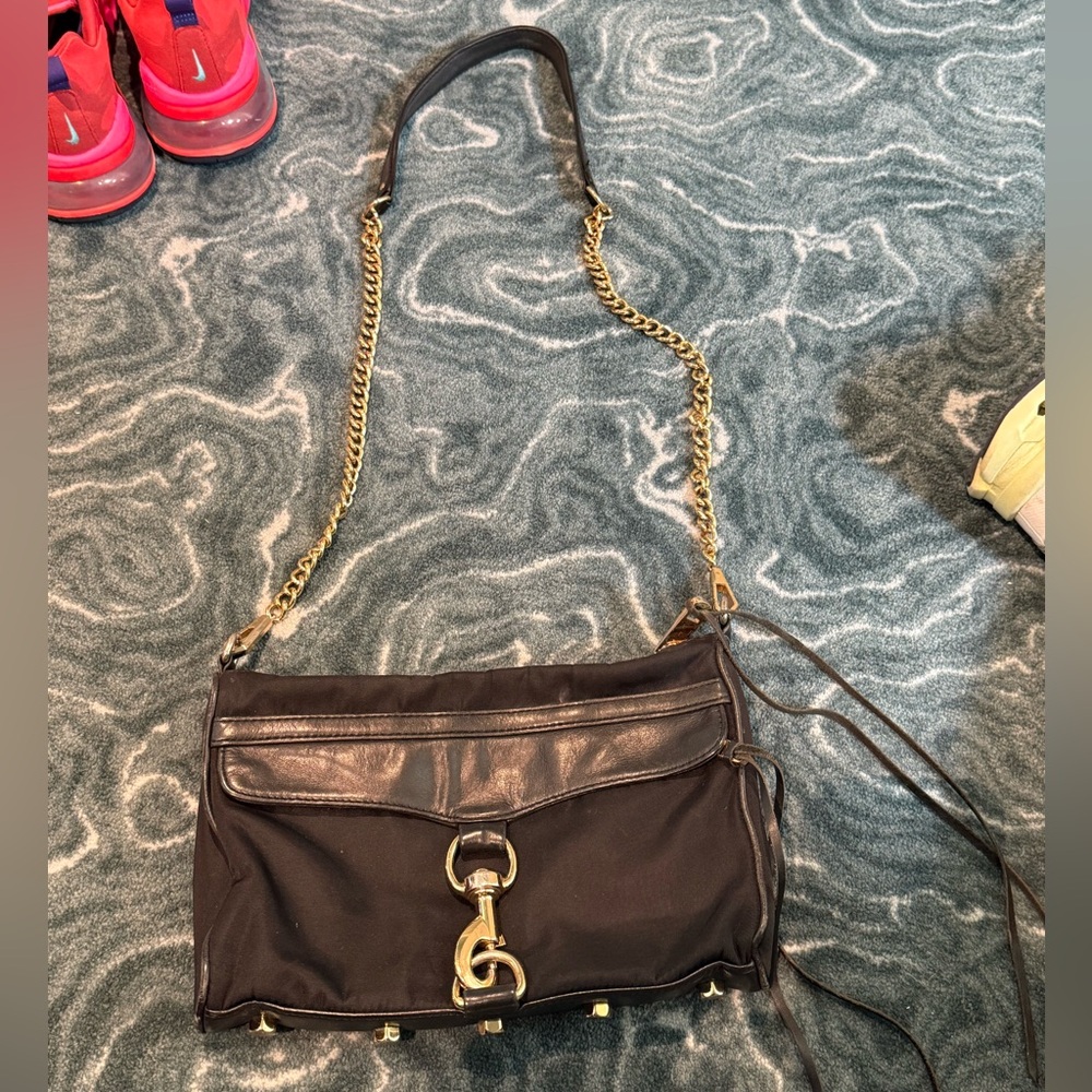 Rebecca Minkoff Black Crossbody Bag with Gold Chain